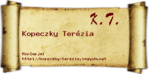 Kopeczky Terézia névjegykártya