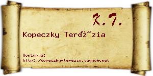 Kopeczky Terézia névjegykártya