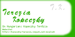 terezia kopeczky business card