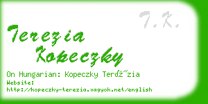 terezia kopeczky business card